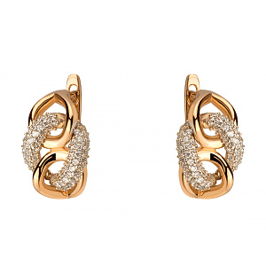 Золотые серьги с цирконием куб. (01-200581688) фотография