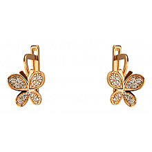 Золоті сережки з цирконієм куб. (01-200590088)