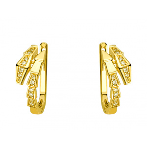 Золотые серьги с фианитом (цирконием куб.) (01-200745988) фотография