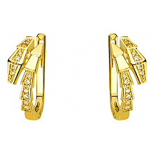 Золотые серьги с фианитом (цирконием куб.) (01-200745988)