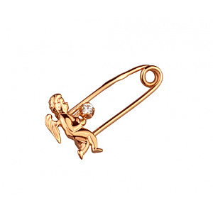 Золота шпилька з фіанітом (цирконієм куб.) (01-200755488) фотографія