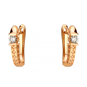Золоті сережки з діамантами (01-200769688) фотографія