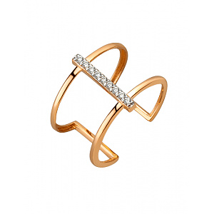 Золота каблучка з фіанітом (цирконієм куб.) (01-200807488) фотографія