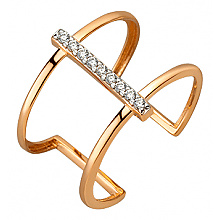 Золота каблучка з фіанітом (цирконієм куб.) (01-200807488)