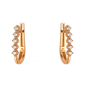 Золоті сережки з фіанітом (цирконієм куб.) (01-200807588) фотографія