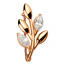 Золота брошка з фіанітом (цирконієм куб.) (01-200810788)