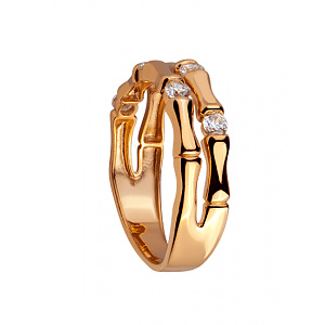 Золота каблучка з фіанітом (цирконієм куб.) (01-200816088) фотографія