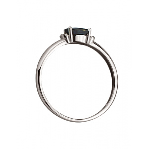 Золотое кольцо с бриллиантами  и  корундом (01-200838288) фотография