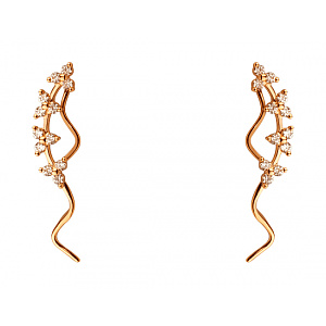 Золотые серьги с фианитом (цирконием куб.) (01-200867888) фотография