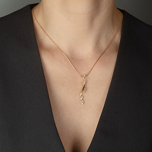 Золотой кулон с камнями Swarovski (3б_п-162) фотография