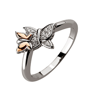 Золота каблучка з камінням Swarovski (4б_к-239) фотографія