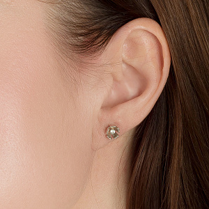 Золотые серьги с фианитами (2б_с-130) фотография