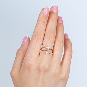 Золотое кольцо с фианитами (1б_к-058) фотография