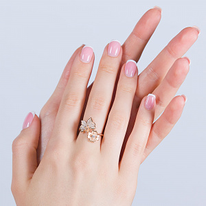 Золота каблучка з фіанітами (1б_к-233) картинка Золота каблучка з фіанітами (1б_к-233) фотографія