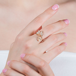 Золота каблучка з фіанітами (1б_к-233) картинка Золота каблучка з фіанітами (1б_к-233) фотографія