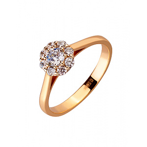 Золотое кольцо с фианитами (4б_к-145) фотография