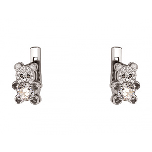 Золоті сережки з фіанітами  та  цирконіями (2б_с-255) фотографія