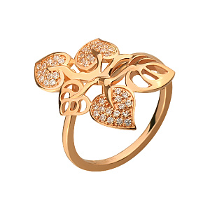 Золотое кольцо с циркониями (1б_к-067) фотография