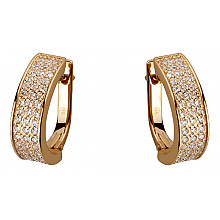 Золотые серьги с цирконием куб. (01-18385389)