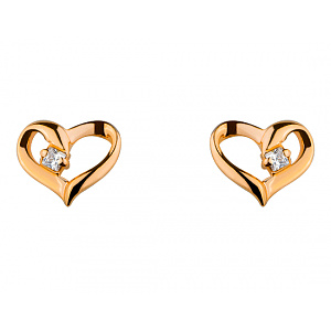 Золоті сережки з цирконієм куб. (01-19113089) фотографія