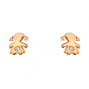 Золотые серьги с цирконием куб. (01-19201489) фотография