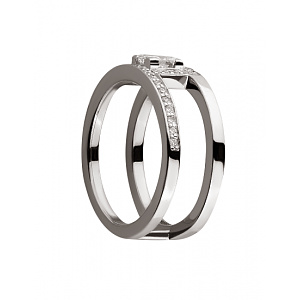 Золота каблучка з діамантами (01-19243889) фотографія