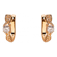 Золоті сережки з цирконієм куб. (01-200202589)