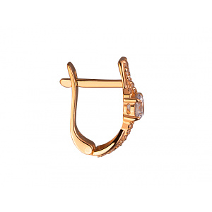 Золоті сережки з цирконієм куб. (01-200202589) фотографія