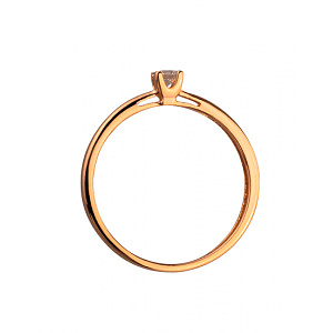 Золотое кольцо с бриллиантом (01-200257989) фотография