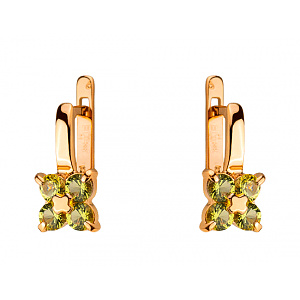 Золоті сережки з цирконієм куб. (01-200343689) фотографія