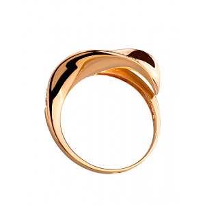 Золотое кольцо с цирконием куб. (01-200358789) фотография