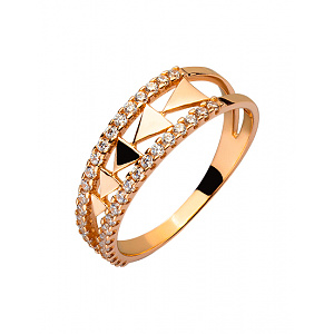 Золотое кольцо с цирконием куб. (01-200392689) фотография