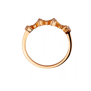 Золота каблучка з діамантами (01-200418389) фотографія