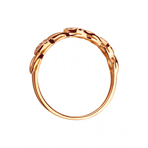 Золотое кольцо с цирконием куб. (01-200438389) фотография