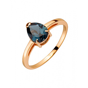 Золотое кольцо с топазом (01-200447789) фотография