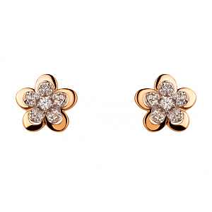 Золотые серьги с цирконием куб. (01-200447889) фотография