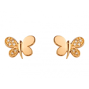 Золотые серьги с цирконием куб. (01-200468489) фотография