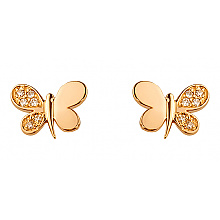 Золотые серьги с цирконием куб. (01-200468489)