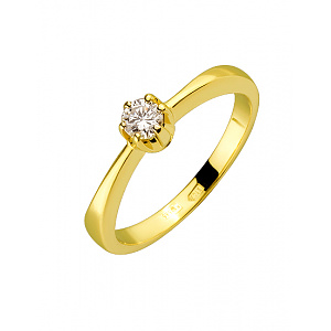 Золотое кольцо с бриллиантом (01-200487489) фотография