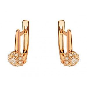 Золотые серьги с цирконием куб. (01-200489289) фотография