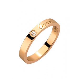 Золота обручка з діамантом (01-200542689) фотографія