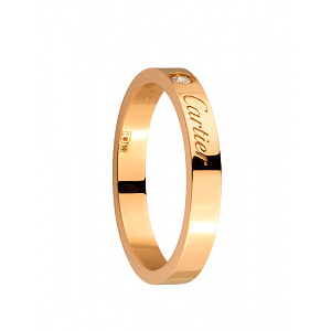 Золота обручка з діамантом (01-200542689) фотографія