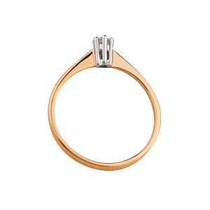 Золотое кольцо с бриллиантом (01-200575989) фотография