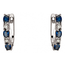 Золоті сережки з діамантами  та  корундами (01-200599989)