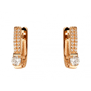 Золоті сережки з цирконієм куб. (01-200602989) фотографія