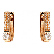 Золоті сережки з цирконієм куб. (01-200602989)