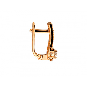 Золоті сережки з цирконієм куб. (01-200602989) фотографія