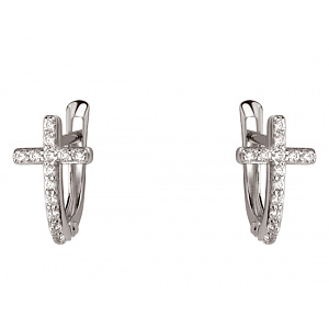 Золоті сережки з фіанітом (цирконієм куб.) (01-200745989) фотографія