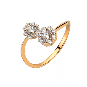 Золота каблучка з фіанітом (цирконієм куб.) (01-200810789) фотографія