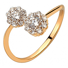 Золота каблучка з фіанітом (цирконієм куб.) (01-200810789)